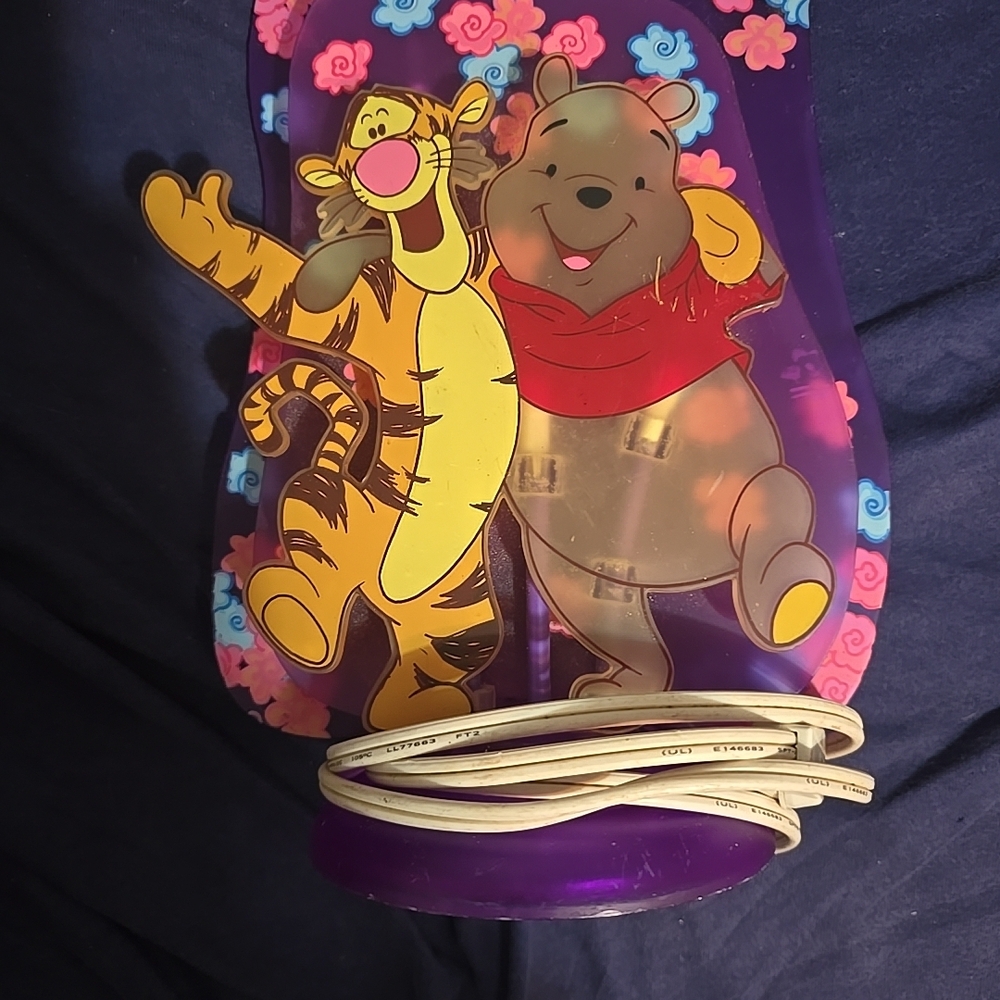 Disney Pooh & Tigger Purple Floral Night Light